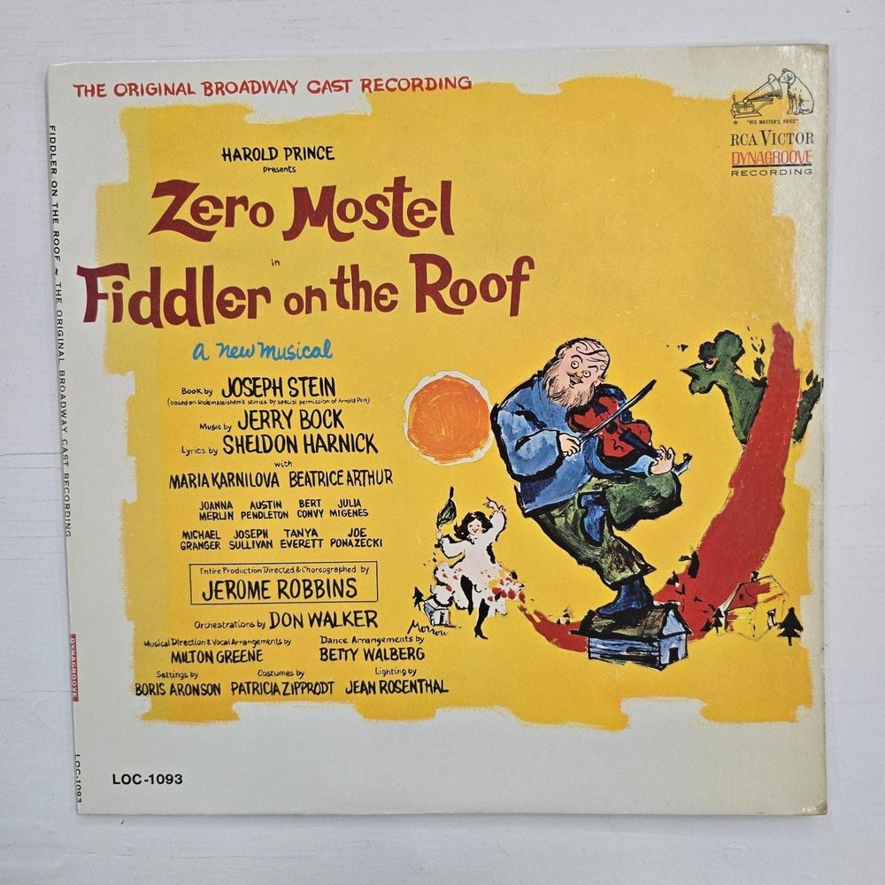 Zero Mostel Fiddler on the Roof Original Broadway Cast Recording LP RCA LOC-1093